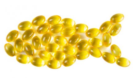 omega 3 capsules in shape of a fish